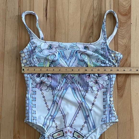 NACRE Voyage Tank One-Piece Swimsuit Pastel Watercolor Bird Print - Sz M-L - Picture 15 of 15